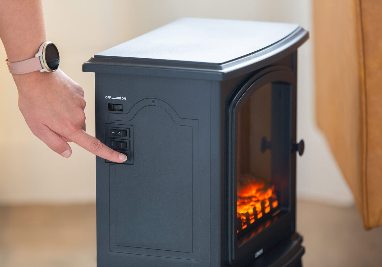Electric Fireplace Heater 2000W Log Flame | Home & Living - 5