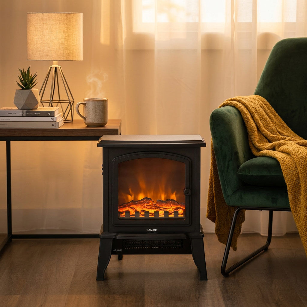Electric Fireplace Heater 2000W Log Flame | Home & Living - 6