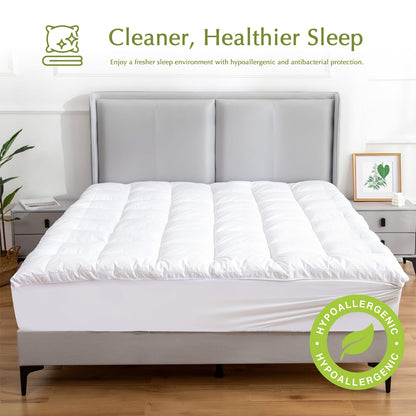 Mattress Topper Hypoallergenic Bamboo 183x203x45cm