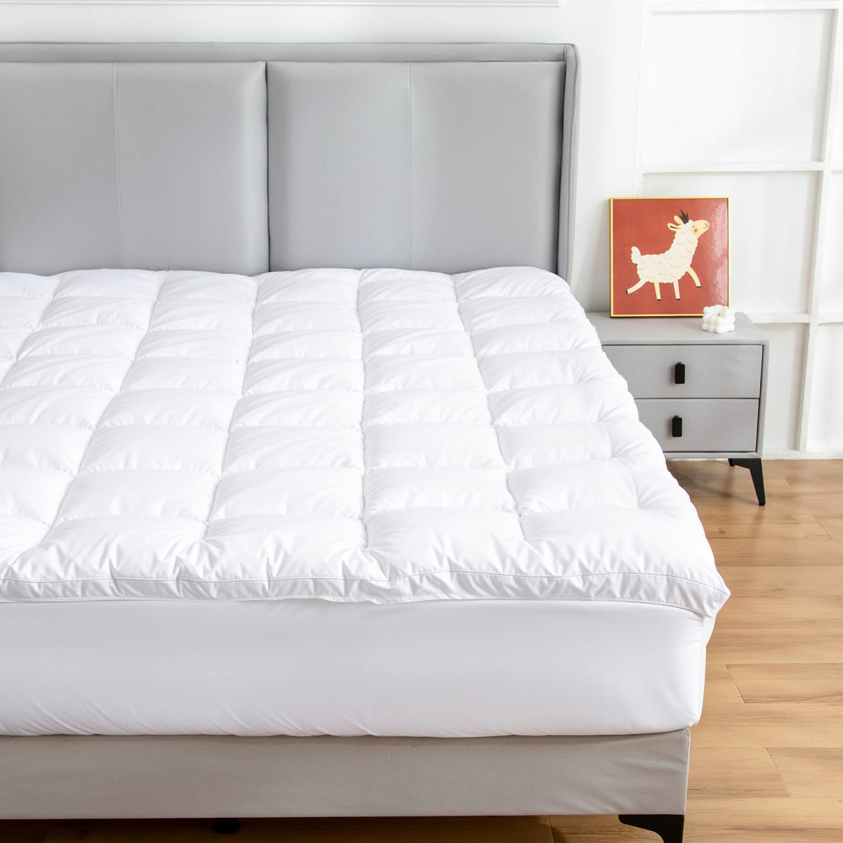 Mattress Topper Hypoallergenic Bamboo 183x203x45cm