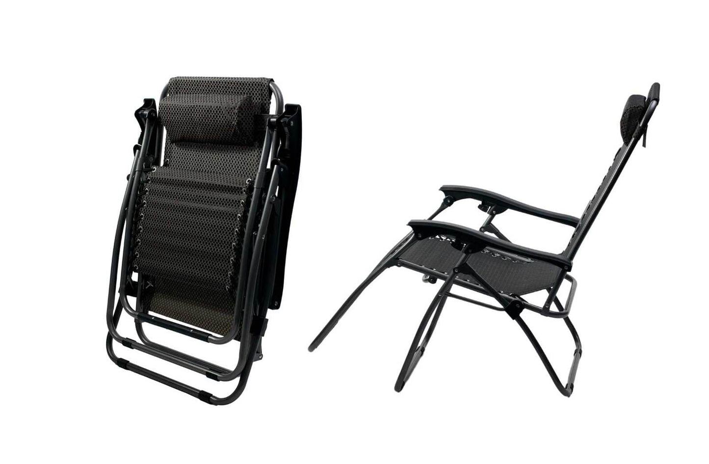 Reclining Chair Black Folding 65x110x90cm