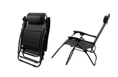 Reclining Chair Black Folding 65x110x90cm