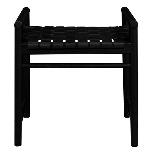  Seater Bench with Leather (Black)