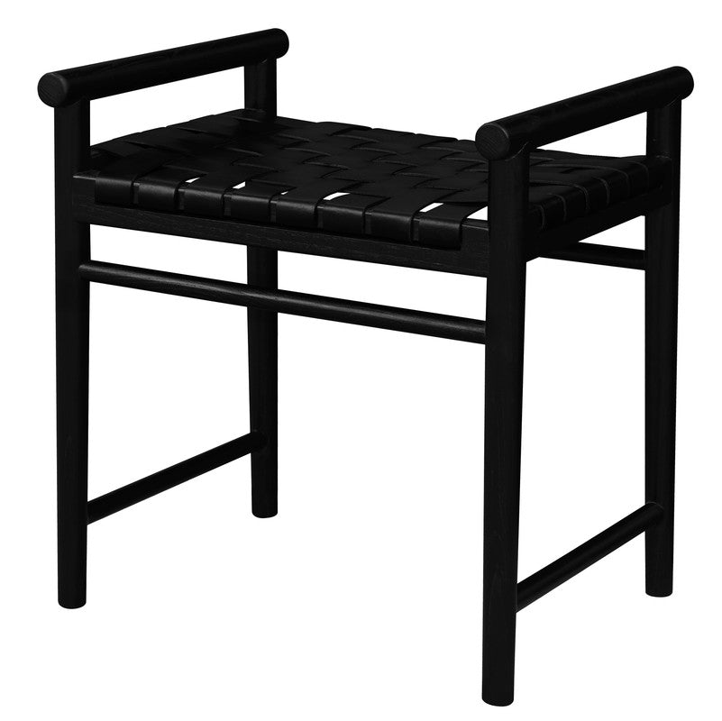 Elliot Single Seater Bench with Genuine Leather (Natural)