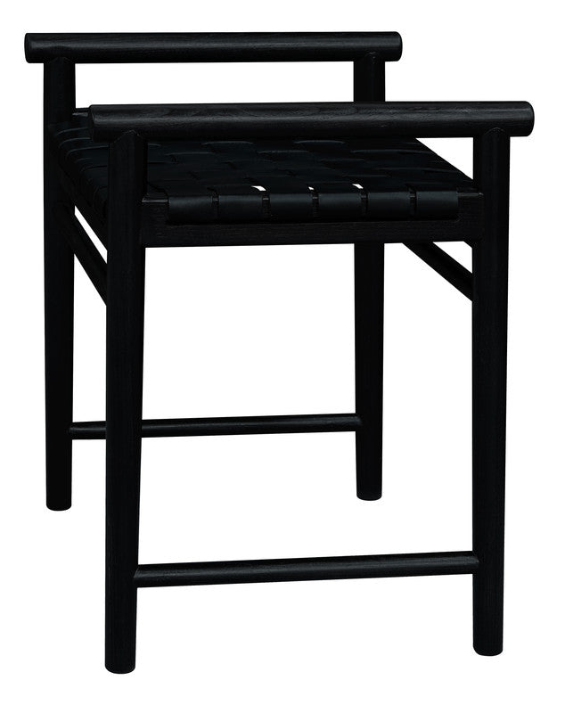 Elliot Single Seater Bench with Genuine Leather (Natural)