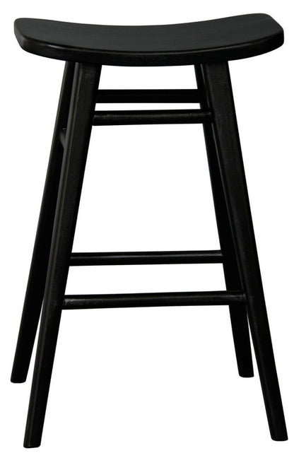 Oval Solid Timber Counter Stool (Black)