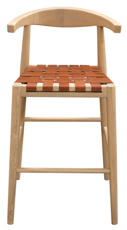 Leather Barstool - Set of 2 (Natural)