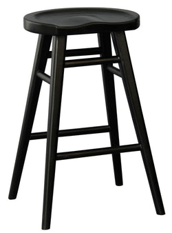 Scandinavian Timber Kitchen Counter Stool (Black)