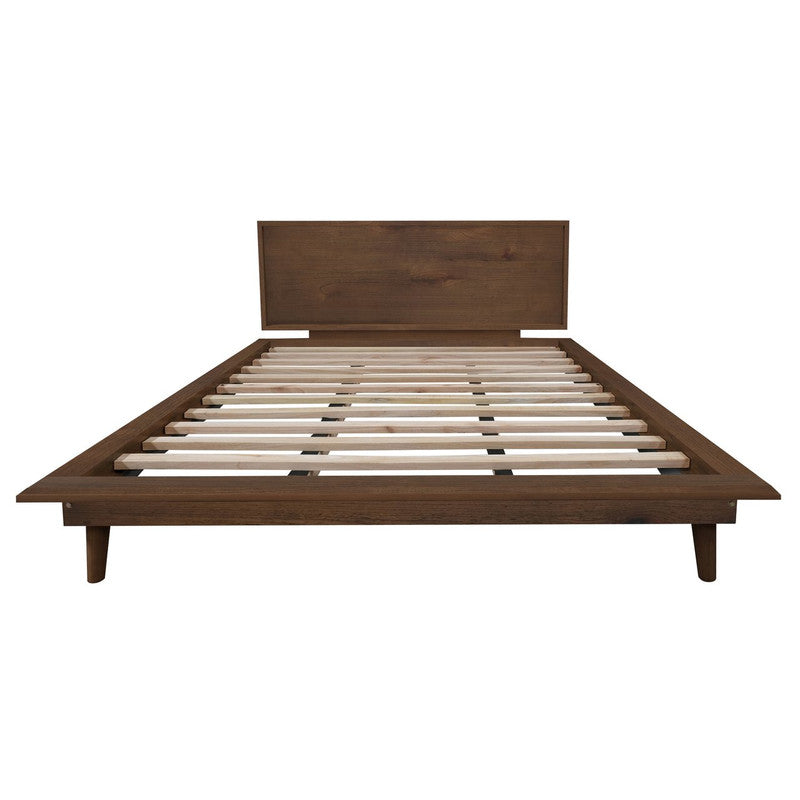Gatsby Platform Queen Bed (Walnut) Slat Support Wooden Frame King
