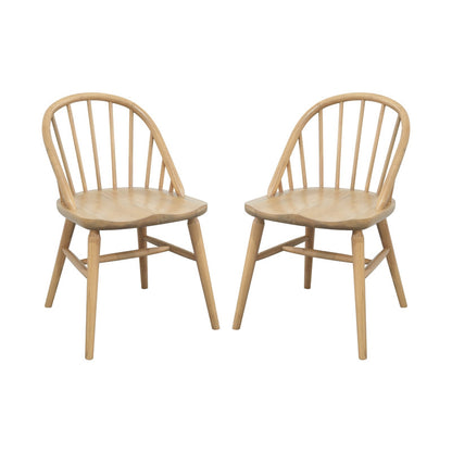 2x Solid Oak Dining Chair - (Black)