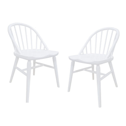 2x Solid Oak Dining Chair - (Black)