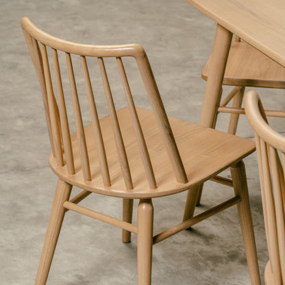Solid Oak Dining Chair - Set Of 2 Natural/White