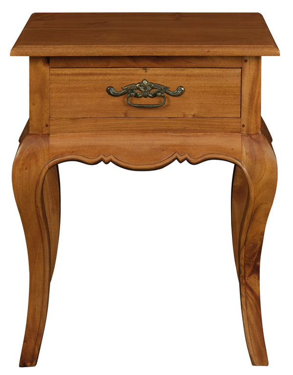  French Provincial 1 Drawer Lamp Table (Light Pecan)