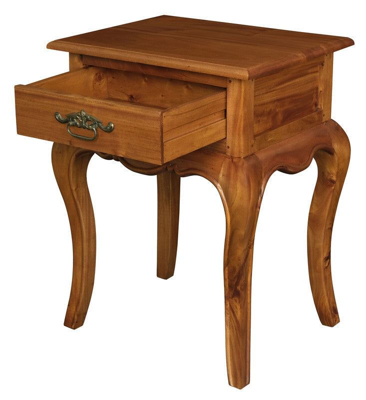 French Provincial 1 Drawer Lamp Table (White)