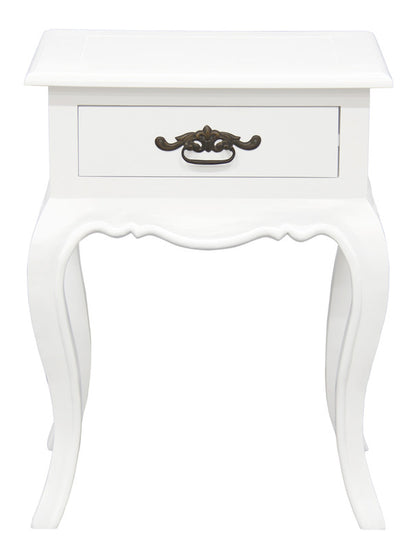 French Provincial 1 Drawer Lamp Table (Light Pecan)