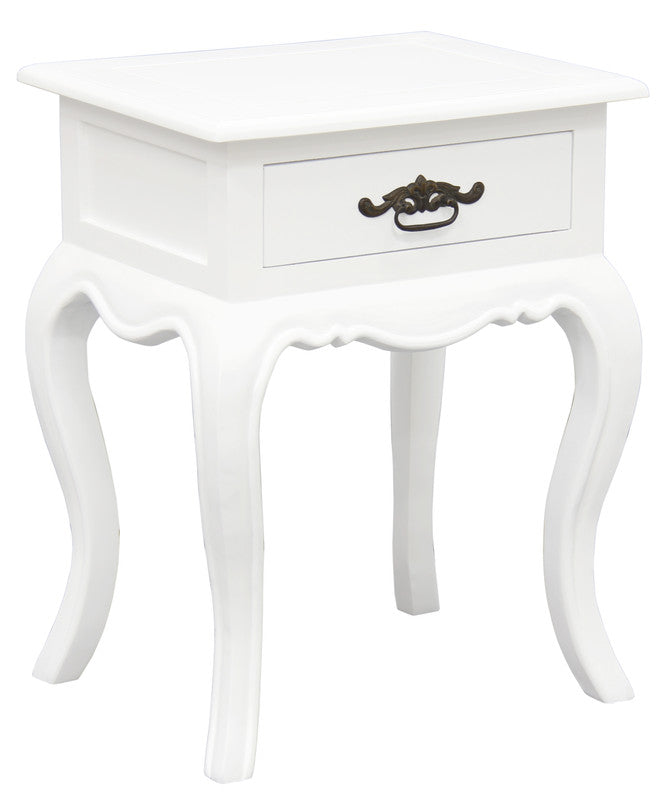 French Provincial 1 Drawer Lamp Table (Light Pecan)