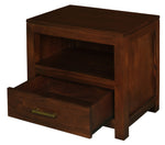 Paris 1 Drawer Solid Mahogany Timber Lamp Table (Chocolate)