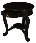 Round Leg 1 Drawer Lamp Table (Chocolate)