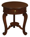 Round Leg 1 Drawer Lamp Table (Chocolate)