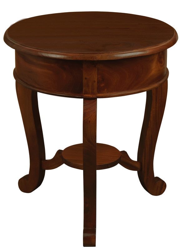 Round Leg 1 Drawer Lamp Table (Chocolate)