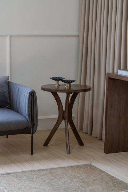 Round Side Table Small Black Sleek Modern Design