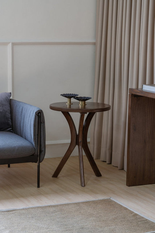 Round Side Table Small Black Sleek Modern Design