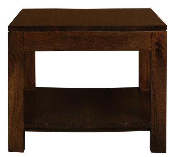  Solid Mahogany Timber Lamp Table 60 x 60 cm (Chocolate)