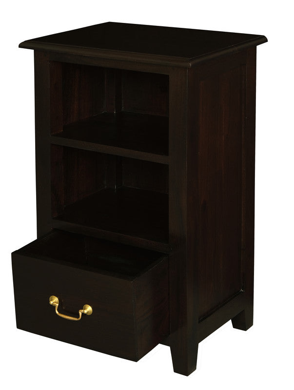 1 Drawer Solid Timber Lamp Table- Chocolate/Mahogany/White