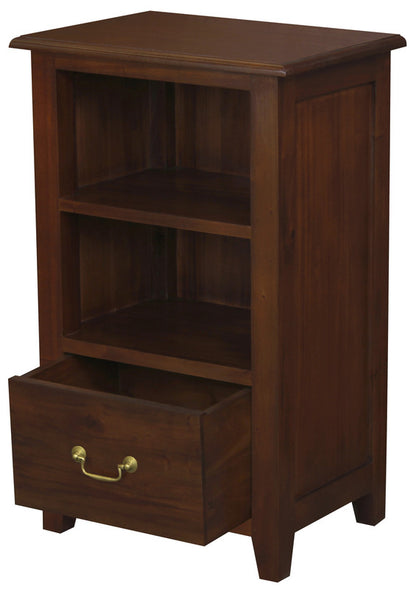 1 Drawer Solid Timber Lamp Table- Chocolate/Mahogany/White