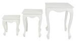 Queen Ann Nest of Table Set of 3 Mahogany/White