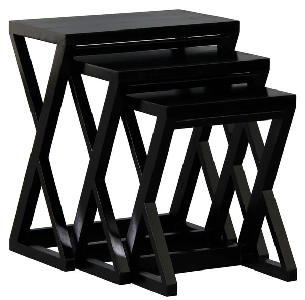  Nest of Tables - Set of 3 (Black)