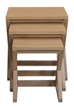 Solid Mindi Timber Nest of Tables - Set of 3 (Natural)