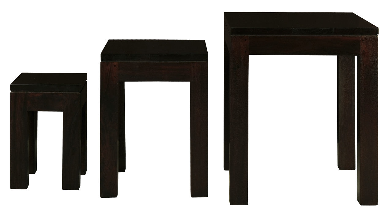 Nest Of Table Set Of 3 Chocolate/Natural
