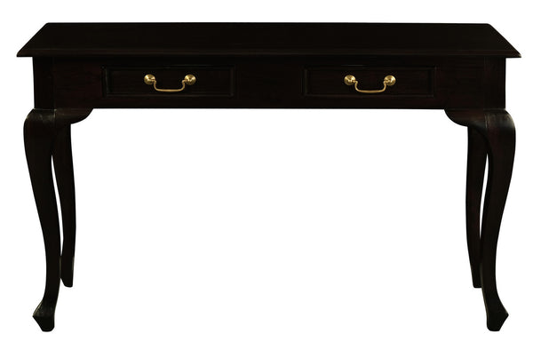  Queen Ann 2 Drawer Sofa Table (Chocolate)