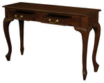 Queen Ann 2 Drawer Sofa Table (Chocolate)