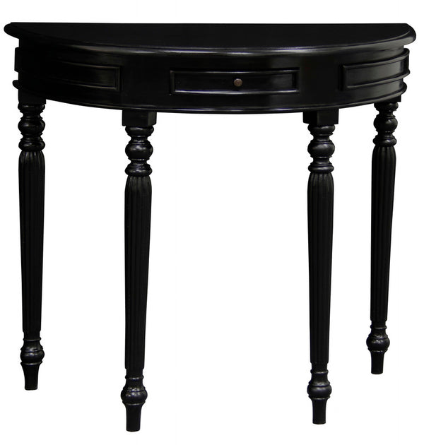  Turn Leg Half Round Sofa Table  (Black)