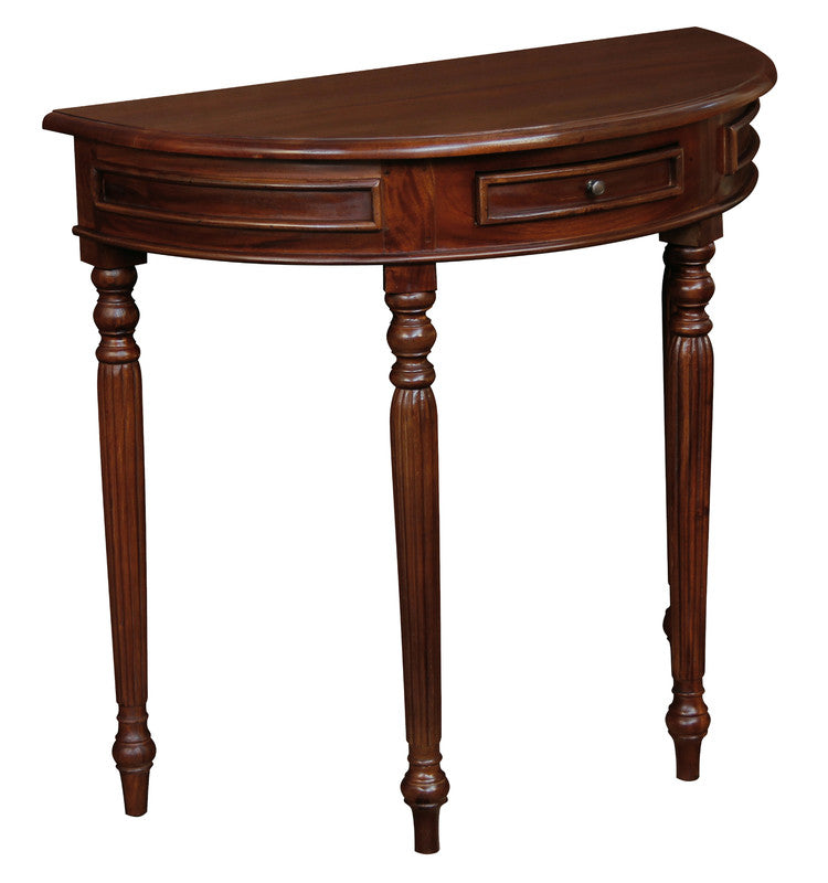 Turn Leg Half Round Sofa Table  (Black)