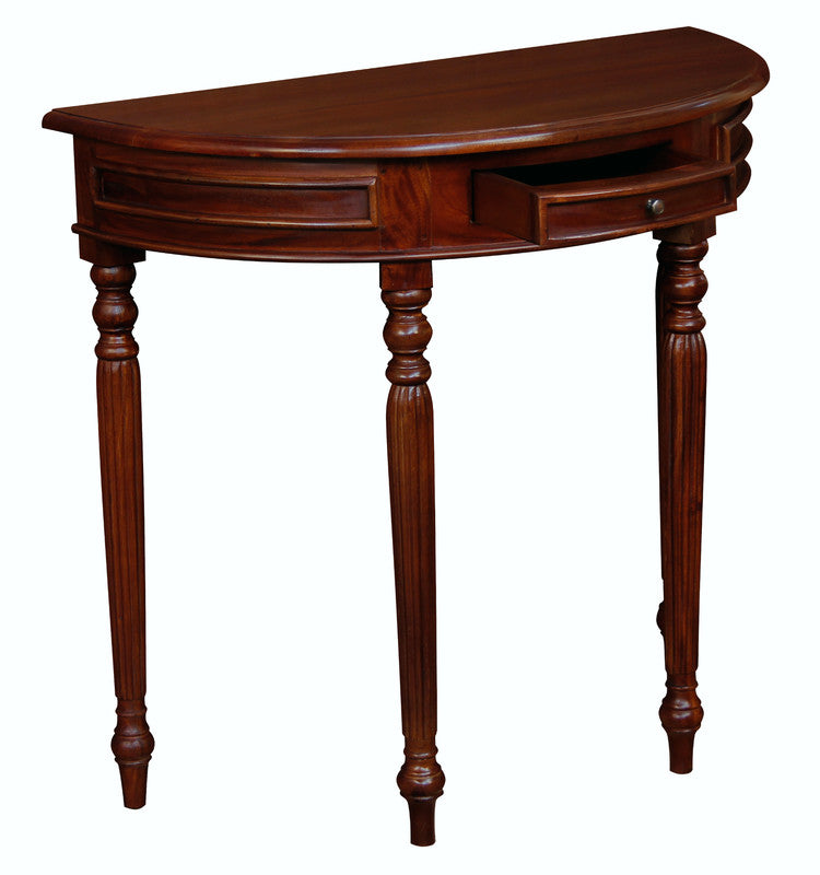 Turn Leg Half Round Sofa Table  (Black)
