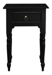 Turn Leg 1 Drawer Side Table  (Black)