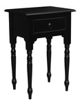 Turn Leg 1 Drawer Side Table  (Black)