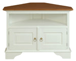 Versatile White & Caramel TV Stand - 2 Door