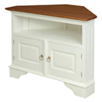 Versatile White & Caramel TV Stand - 2 Door