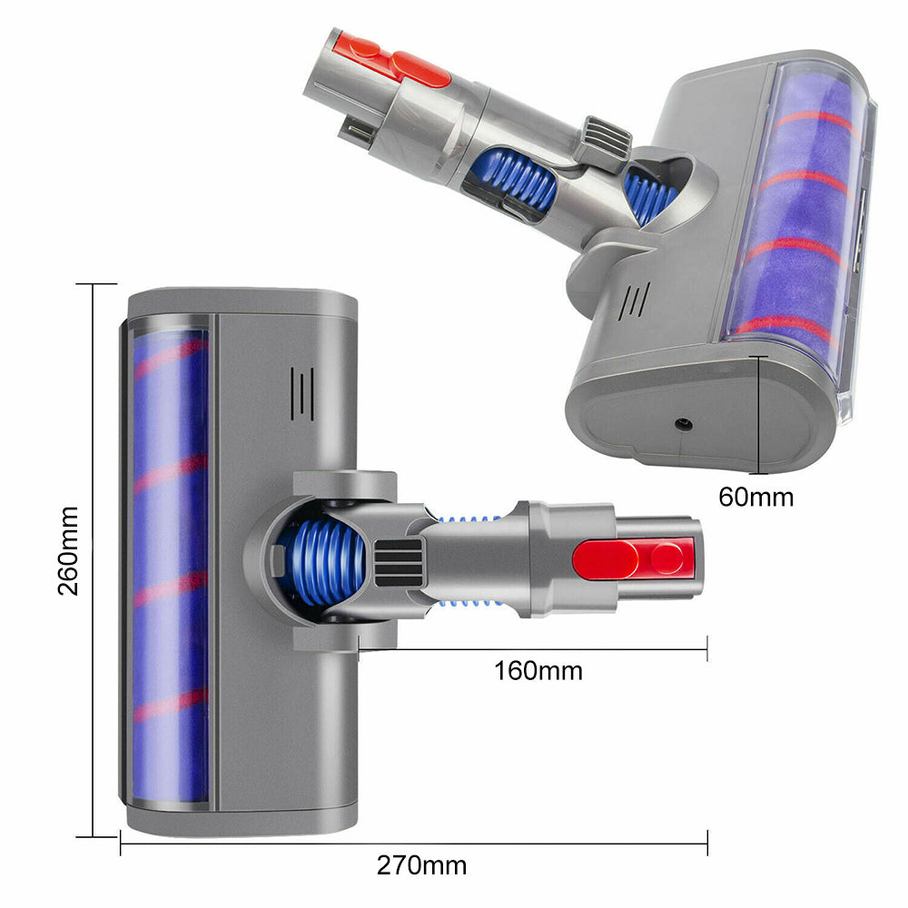 LED Soft Roller Brush Head Floor Tool Vacuum Cleaner