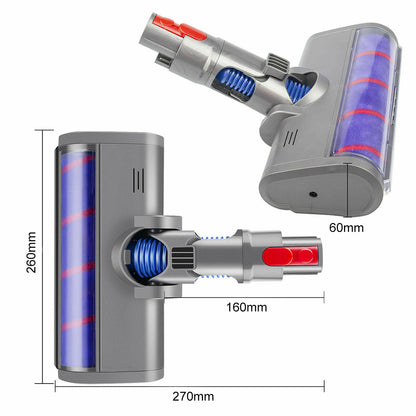 LED Soft Roller Brush Head Floor Tool Vacuum Cleaner