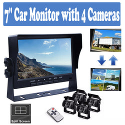Truck Kit: 4-Way Split Monitor & Reversing Cameras