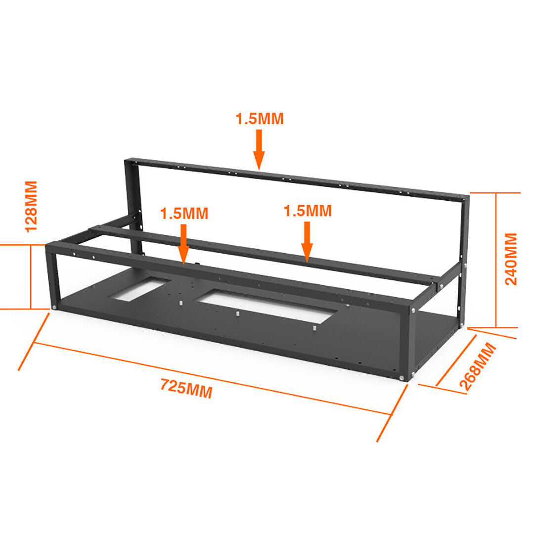 12GPU Open Air Mining Rig Frame Efficient Case for Miner Parts