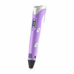 Usb 3D Printing Pen +Lcd Screen +3 Filaments Kid Gift Purple