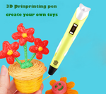 Usb 3D Printing Pen +Lcd Screen +3 Filaments Kid Gift Yellow