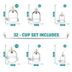 32 Cups Vacuum Cupping Massage Acupuncture Suction Massager