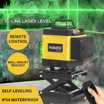 360-degree Rotary Cross Laser Level 16 Line Green Light Auto Self-Leveling